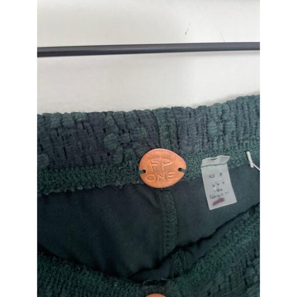 Free People Ona Lace Wide Leg Pants XS Green Crochet Boho Festival Flare - Picture 5 of 7